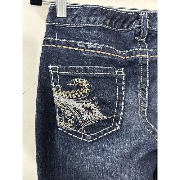 Maurices Jeans‎ Straight Leg Mid Rise Stretch Women's Size 5/6 Thick Stitch - Picture 11 of 15